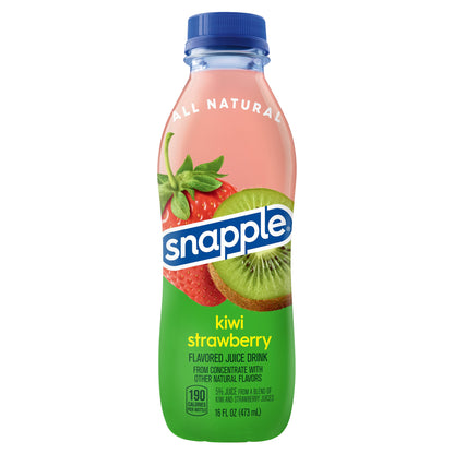 Snapple Kiwi Strawberry, 16 fl oz recycled plastic bottle