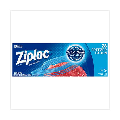 Ziploc Gallon Freezer Seal Top Bags 28 ea