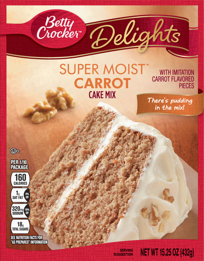 Betty Crocker Super Moist Carrot Cake Mix, 15.25 oz