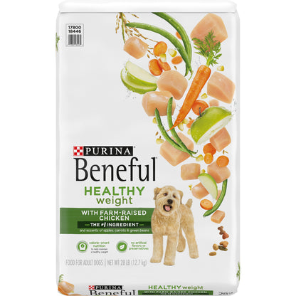 Purina Beneful Healthy Weight Dry Dog Food, Healthy Weight With Farm-Raised Chicken - 28 lb. Bag