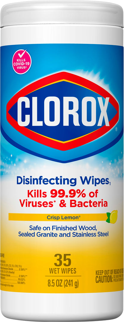 Clorox Crisp Lemon Disinfecting Wipes 35 ea