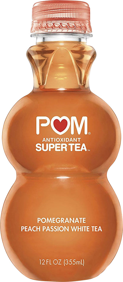 POM Antioxidant Super Tea Pomegranate Peach Passion White Tea 12 oz