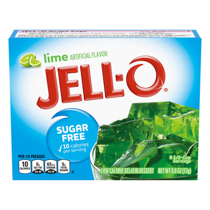 Jell-O Lime Sugar Free Gelatin Dessert Mix, 0.6 oz Box