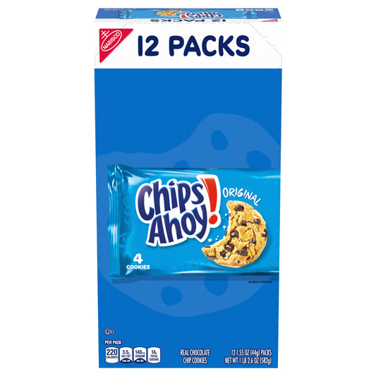 Nabisco Chips Ahoy! Original Chocolate Chip Cookies 12-1.55 oz. Bags