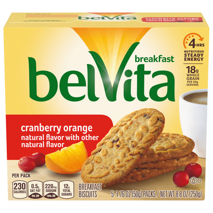 BELVITA CARTON - BELVITA - CRUNCHY CRAN ORANGE - 8.8Z - 044000040598 BE Update 8.8 Oz English