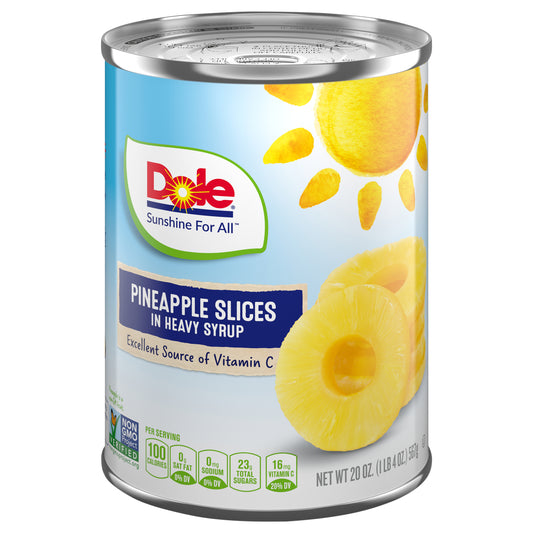 Dole® Pineapple Slices in Heavy Syrup 20 oz. Can