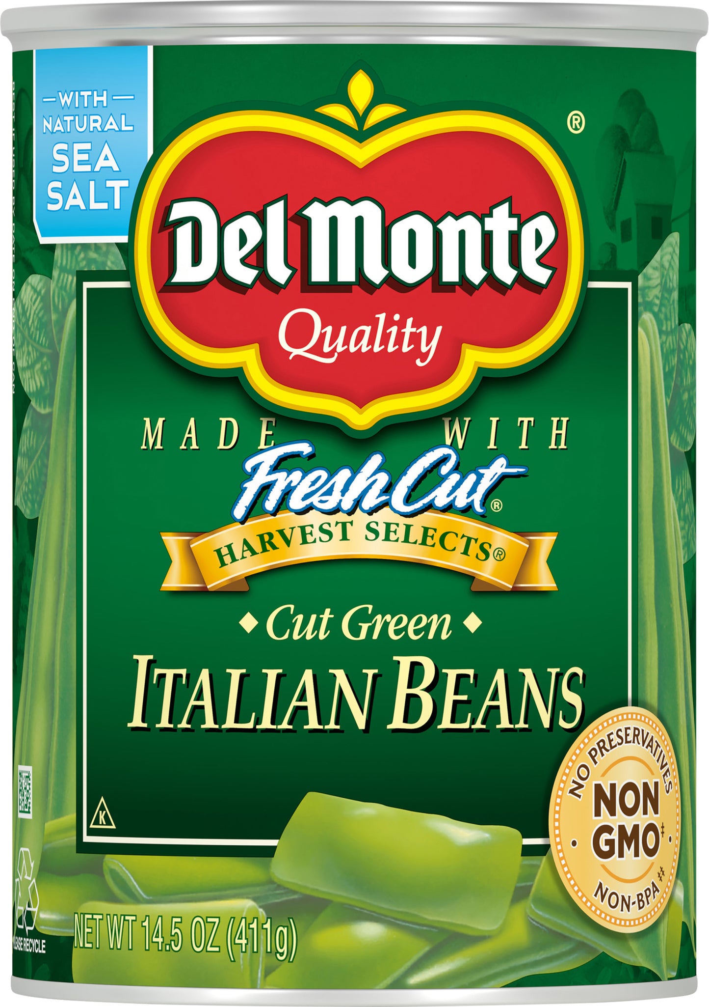 Del Monte Fresh Cut Harvest Select Cut Green Italian Beans 14.5 oz Can