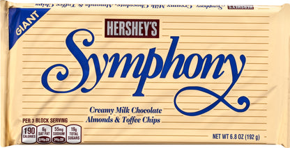 Hershey's Symphony Giant Creamy Almonds & Toffee Chips Milk Chocolate 6.8 oz