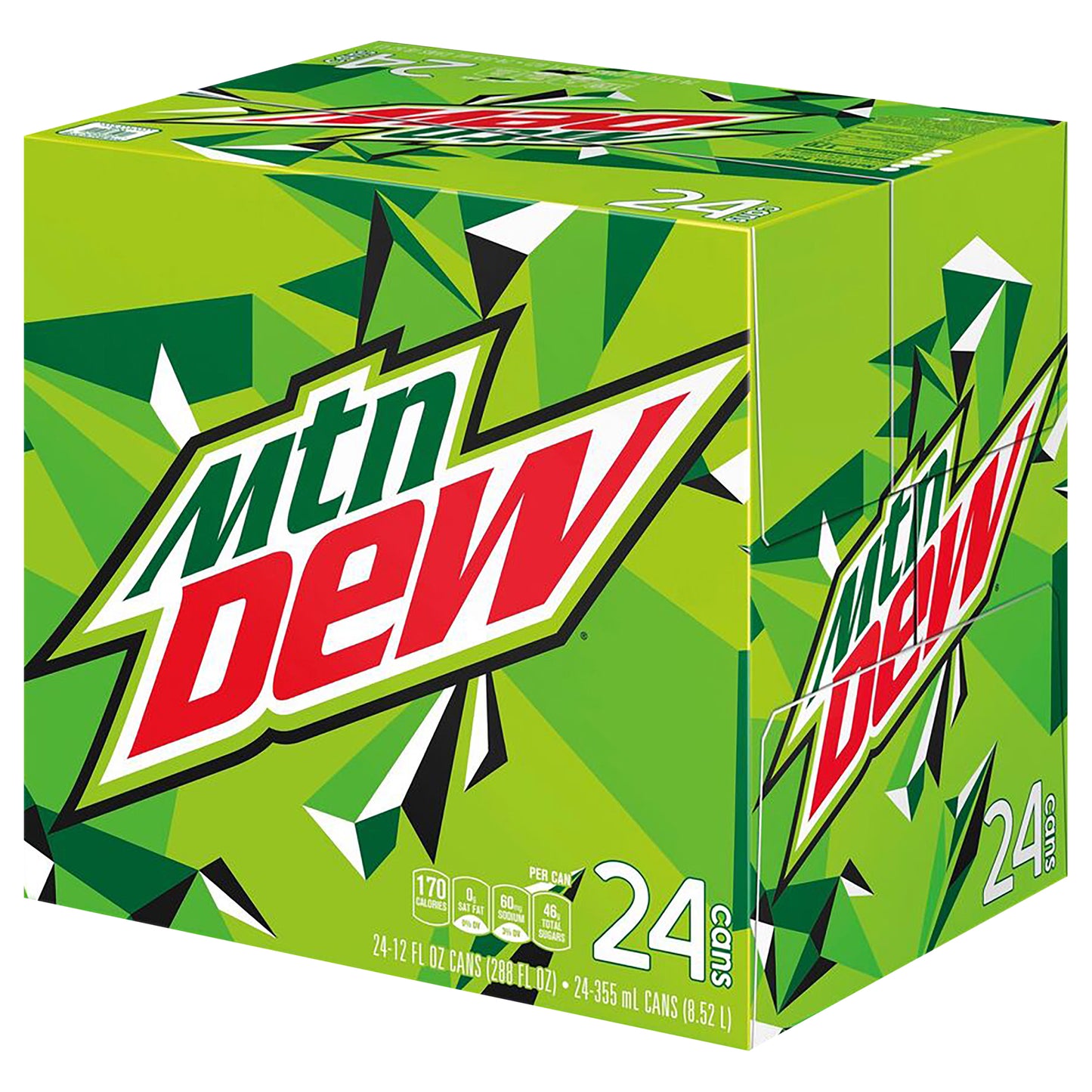 Mtn Dew Soda Citrus 12 Fl Oz 24 Count Cans