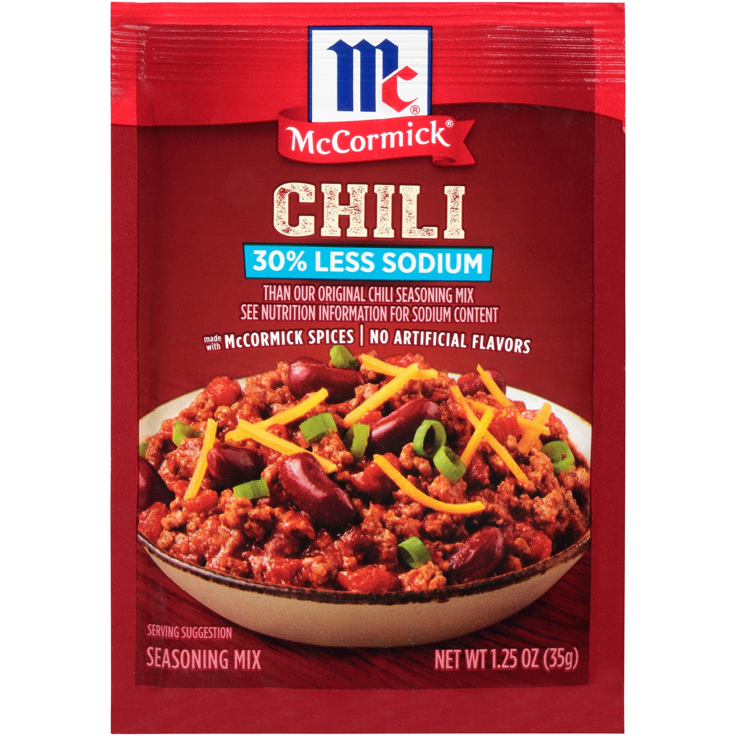 McCormick® 30% Less Sodium Chili Seasoning Mix 1.25 oz. Packet