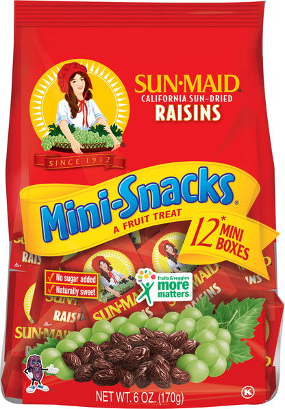 Sun-Maid® Mini-Snacks California Sun-Dried Raisins 12-Ct Bag/.5 oz Cartons