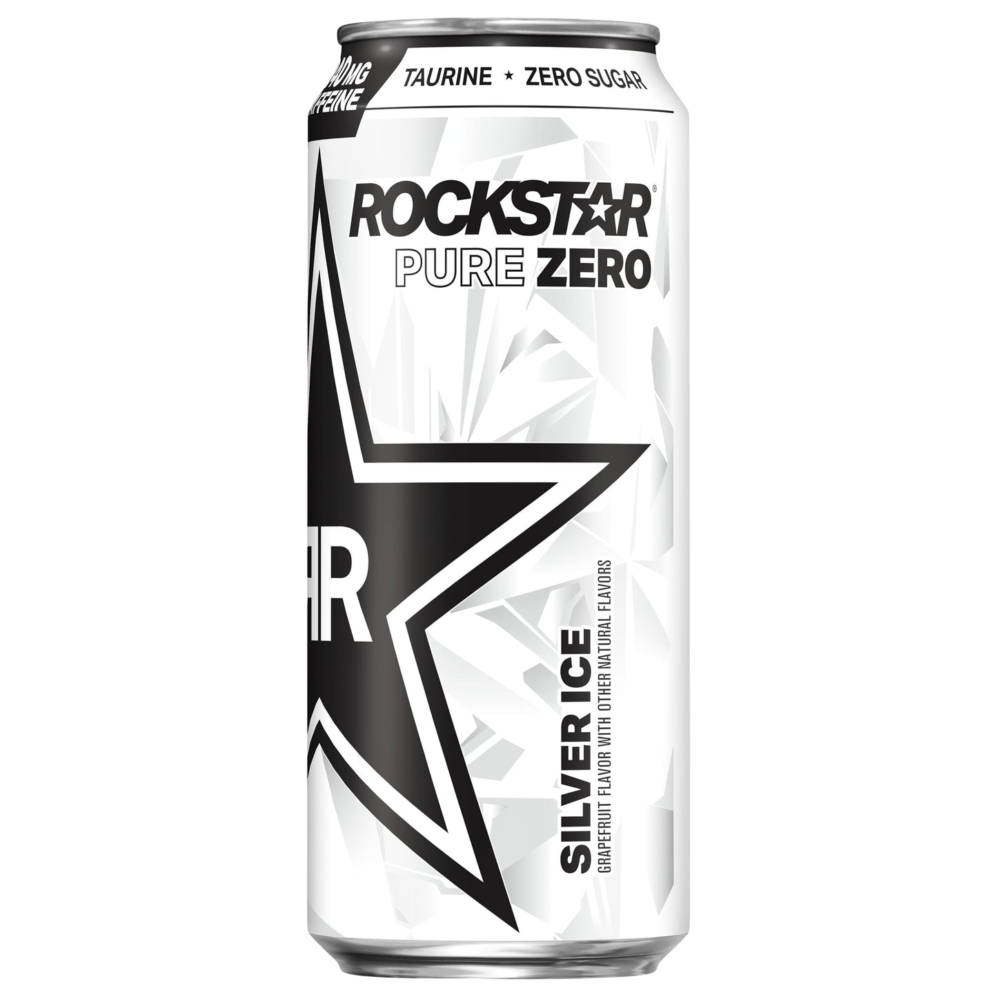 Rockstar Pure Zero Sugar Free Energy Drink Silver Ice Grapefruit 16 Fl Oz Can