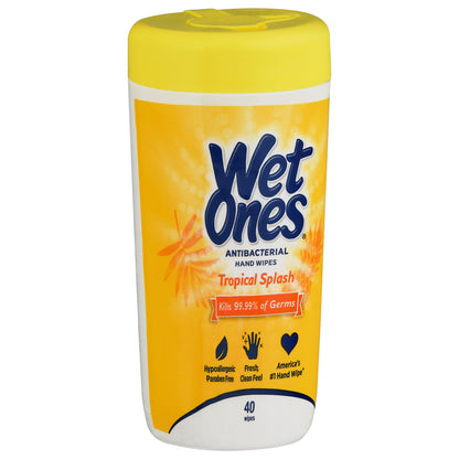 Wet Ones Antibacterial Tropical Splash Hand Wipes 40 ea