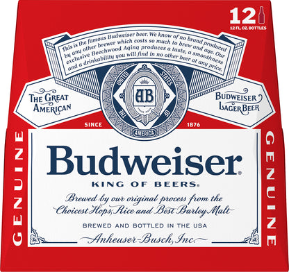 Budweiser Lager Beer 12 ea