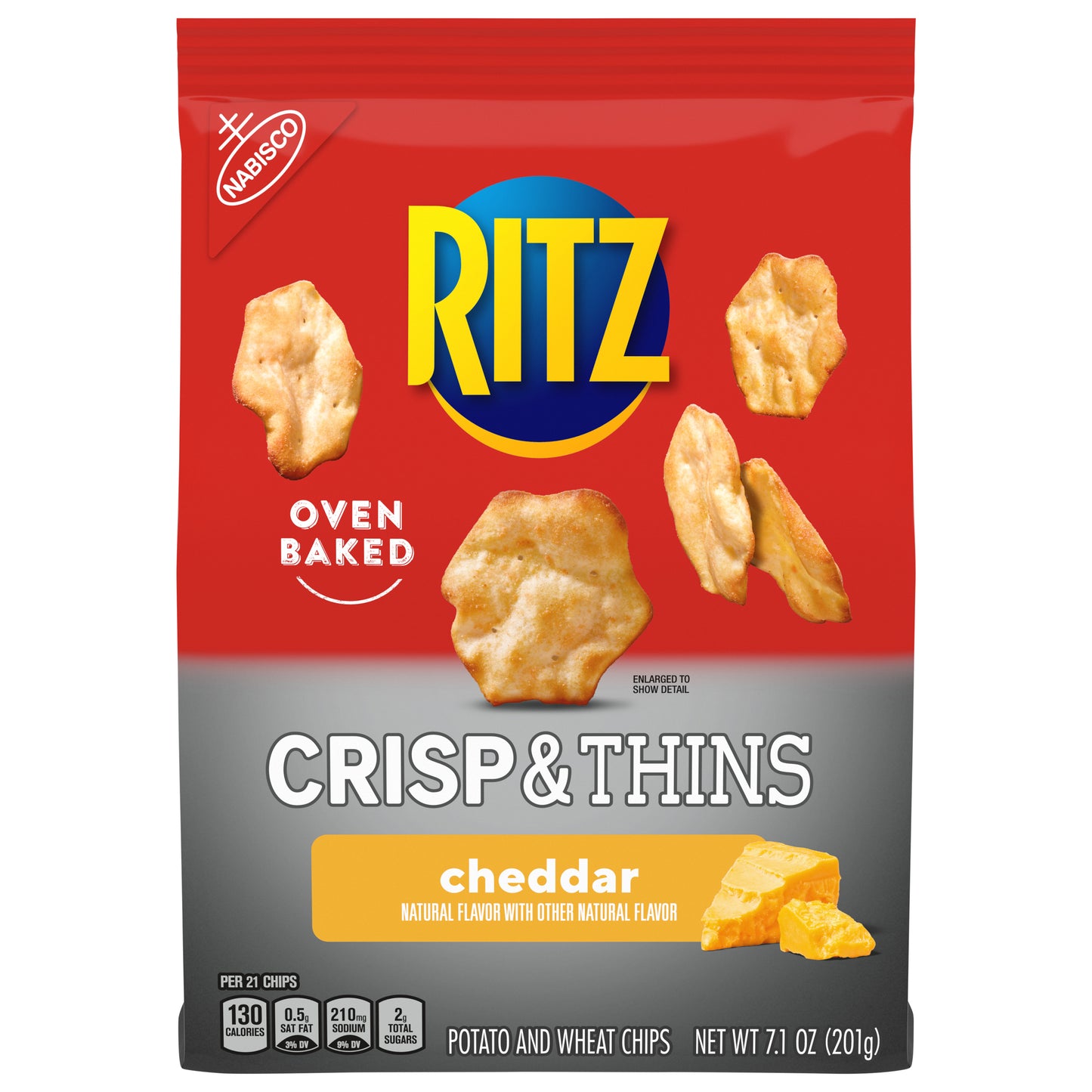 Ritz Crisp & Thins Cheddar Potato and Wheat Chips 7.1 oz