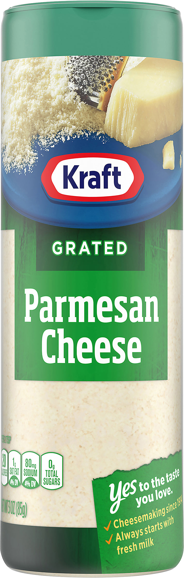 Kraft Grated Cheese, Parmesan Cheese, 3 oz Bottle