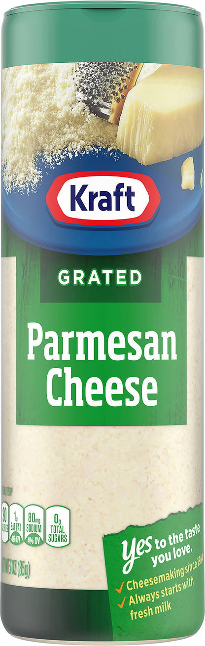 Kraft Grated Cheese, Parmesan Cheese, 3 oz Bottle