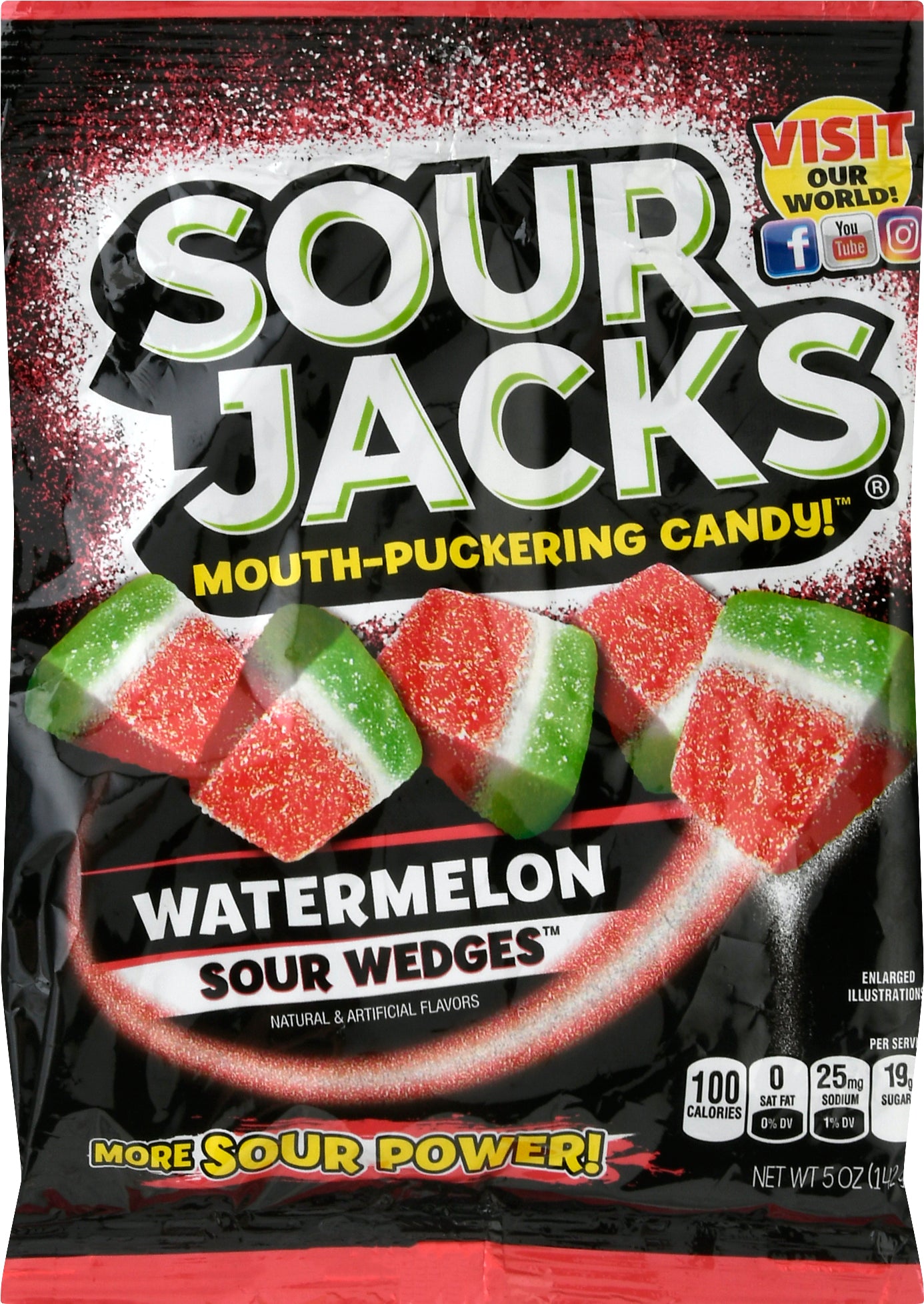 Sour Jacks Sour Wedges Watermelon Candy 5 oz