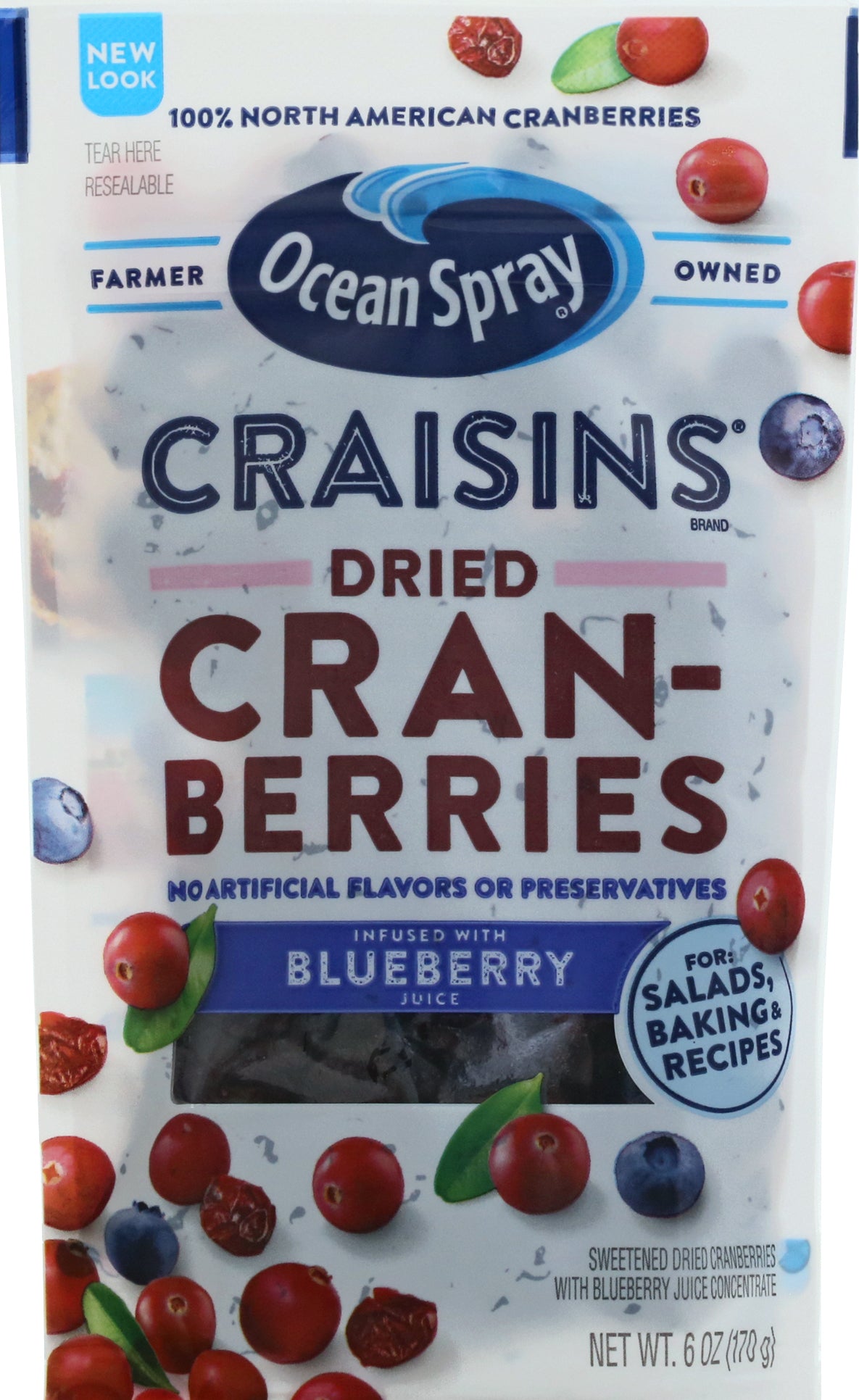 Ocean Spray Craisins Dried Blueberry Cranberries 6 oz
