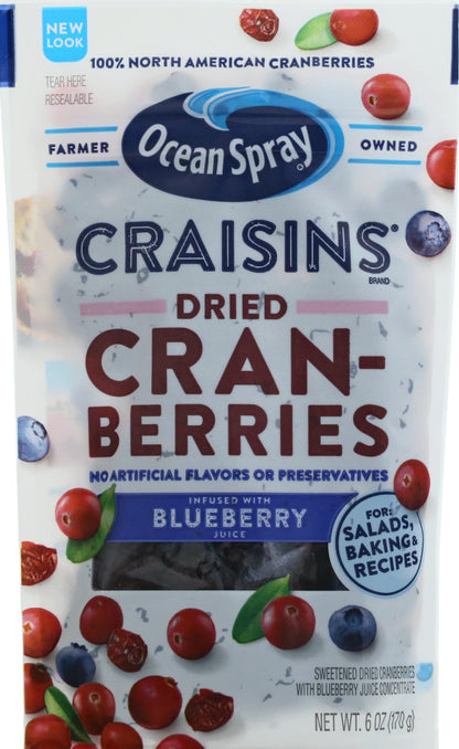 Ocean Spray Craisins Dried Blueberry Cranberries 6 oz