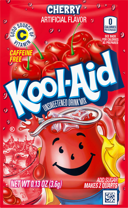 Kool-Aid Unsweetened Cherry Artificially Flavored Powdered Soft Drink Mix, 0.13 oz Packet