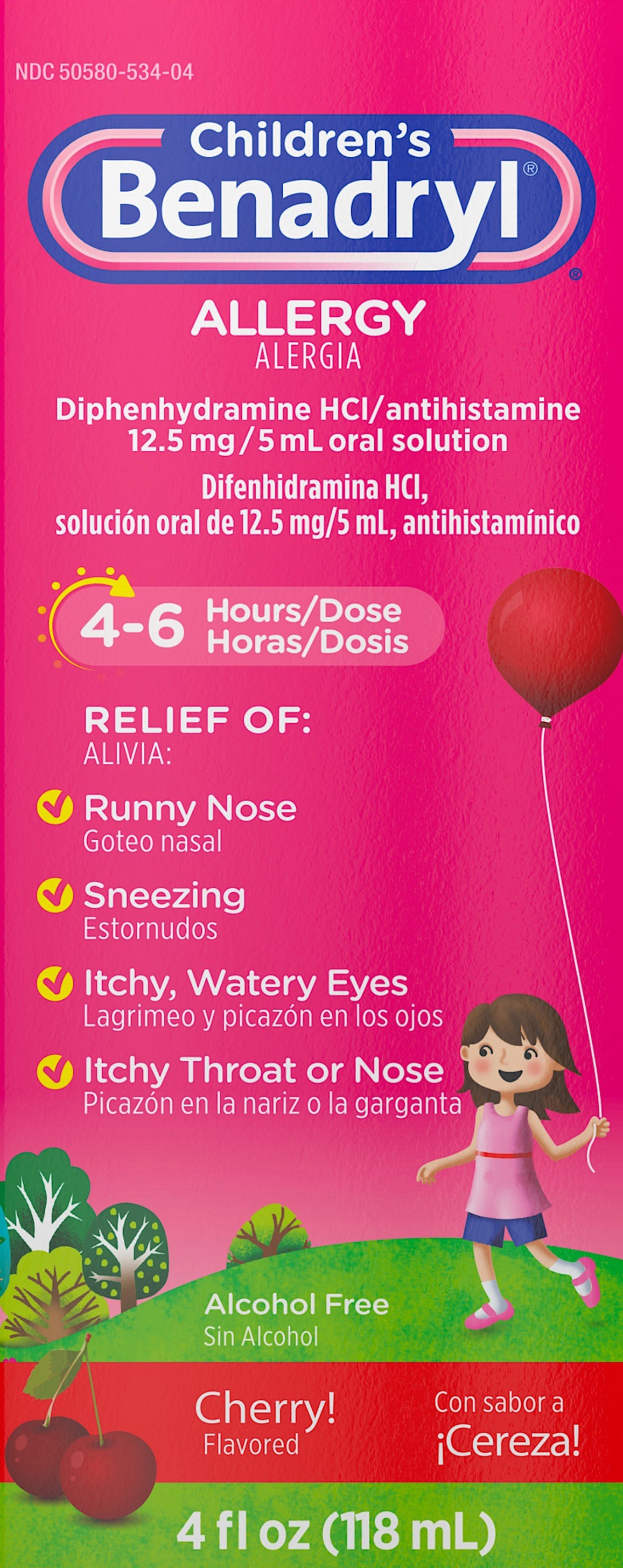 Children's Benadryl Cherry Flavored Allergy 4 oz