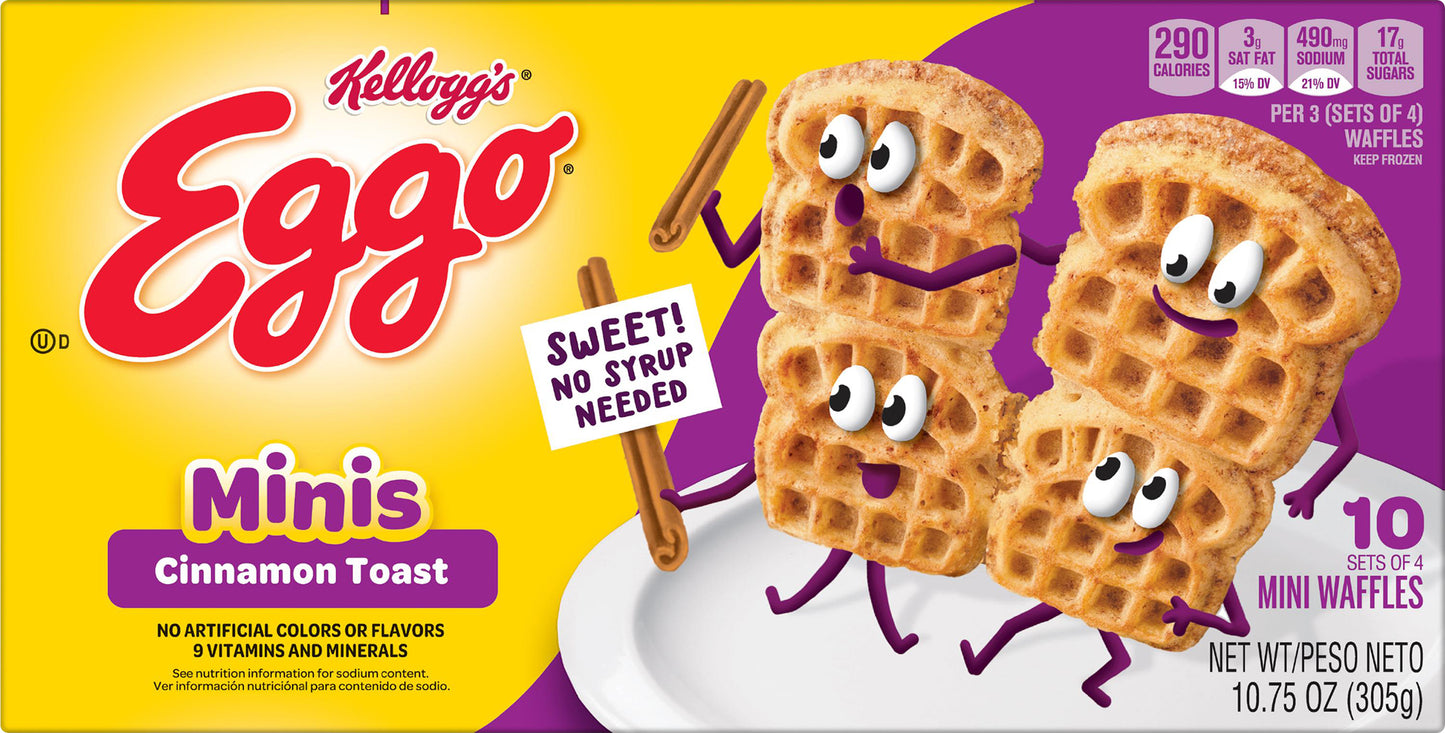 Eggo Kellogs Minis Cinnamon Toast Waffles 10 Waffles 10 ea