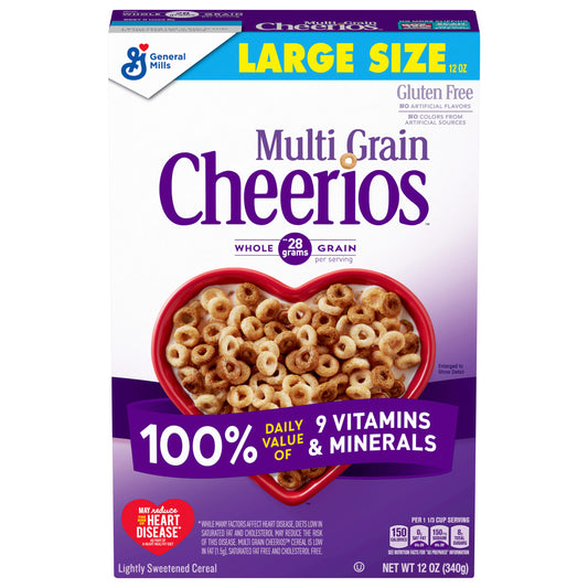 Multi Grain Cheerios, Breakfast Cereal, Gluten Free, Whole Grain Oats, 12 oz