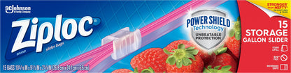 Ziploc Gallon Storage Slider Bags 15 ea