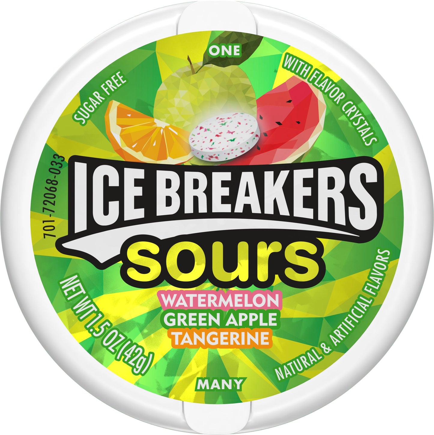 Ice Breakers Sours Watermelon, Green Apple And Tangerine Flavored Breath Mints 1.5 Oz