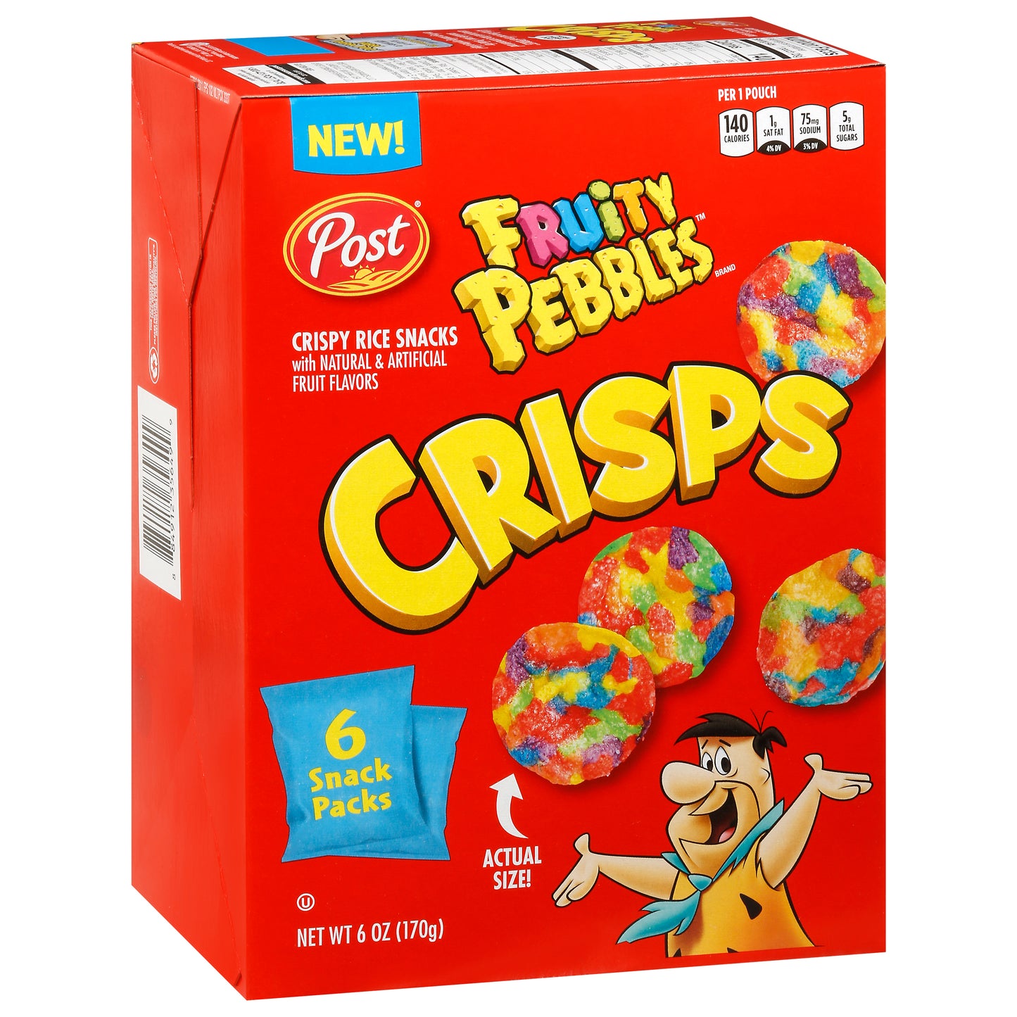 Fruity Pebbles Crisps Crispy Rice Snacks 6 ea