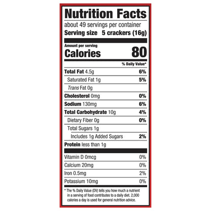 MONDELEZ GLOBAL LLC (SNACKS US) Ritz Crackers Party Size Carton HFS 581263 BE Update 27.4oz English
