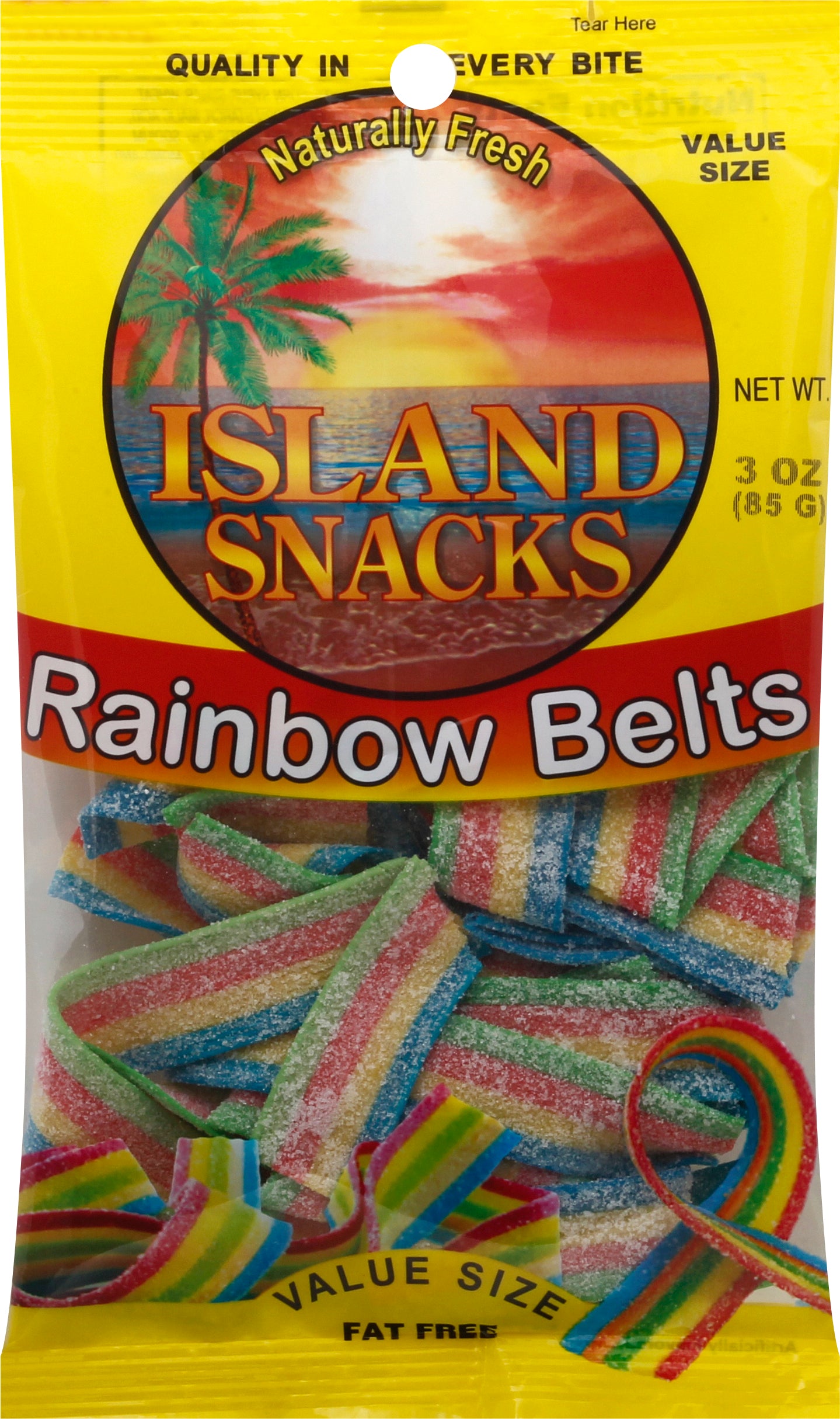 Island Snacks Value Size Rainbow Belts 3 oz