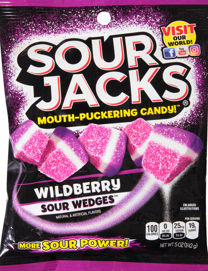 Sour Jacks Sour Wedges Wildberrry Candy 5 oz