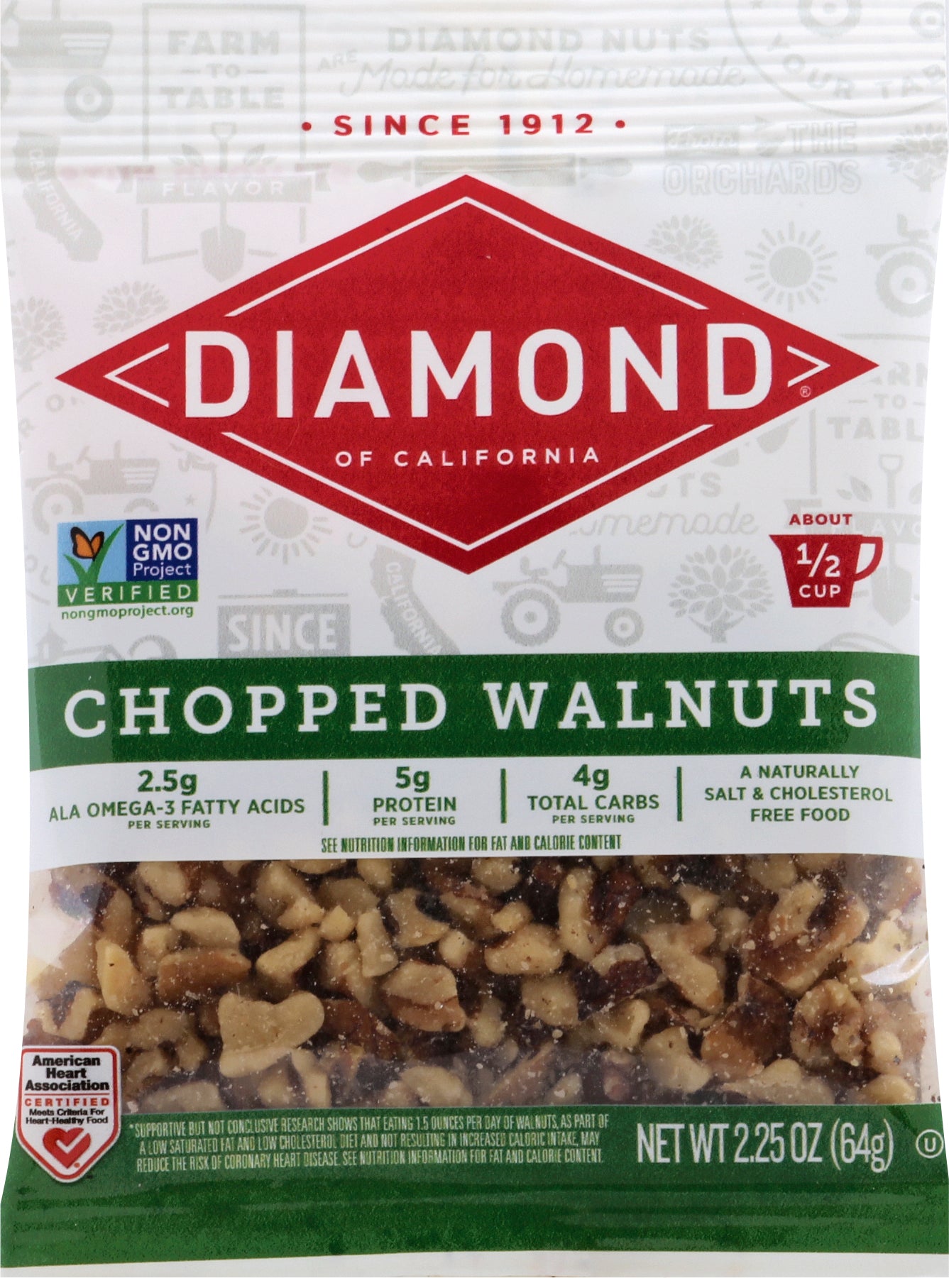 Diamond Chopped Walnuts 2.25 oz