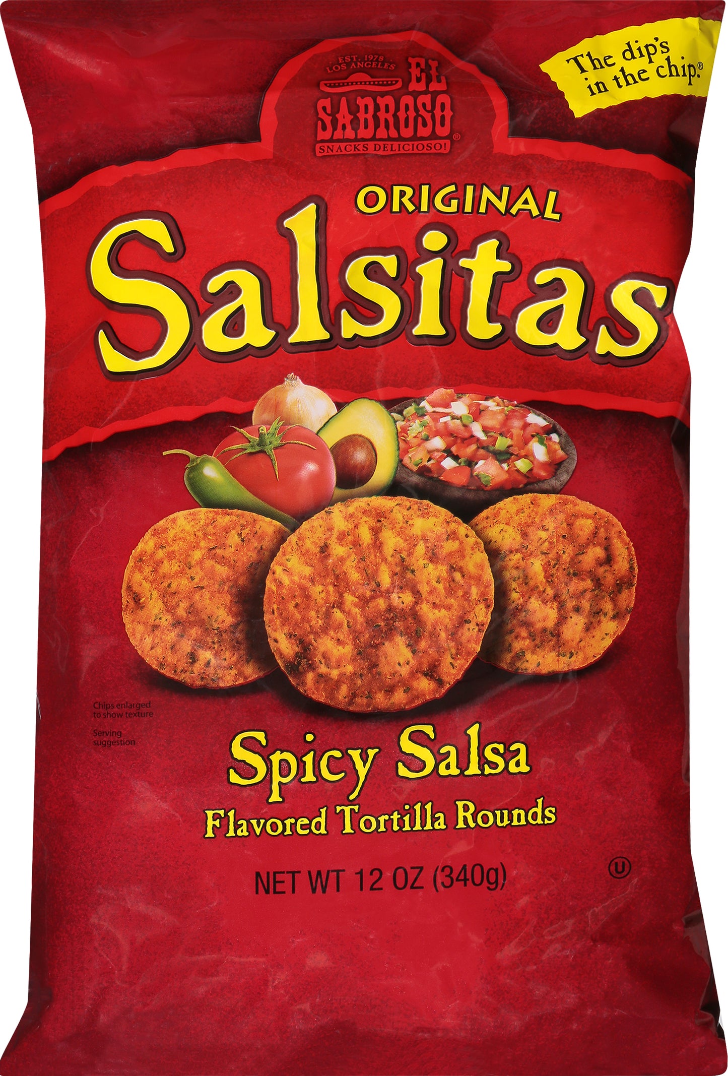 El Sabroso Salsitas Spicy Salsa Flavored Tortilla Rounds 12 oz