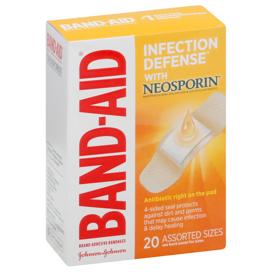 Band Aid Infection Defense Assorted Sizes Bandages 20 ea