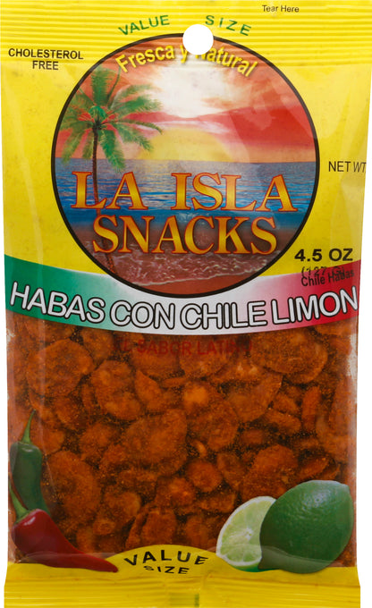 Island Snacks Value Size Habas Con Chile Limon 4.5 oz