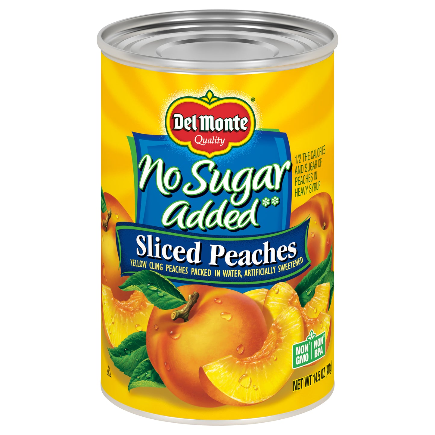 Del Monte No Sugar Added Sliced Peaches 14.5 oz Can