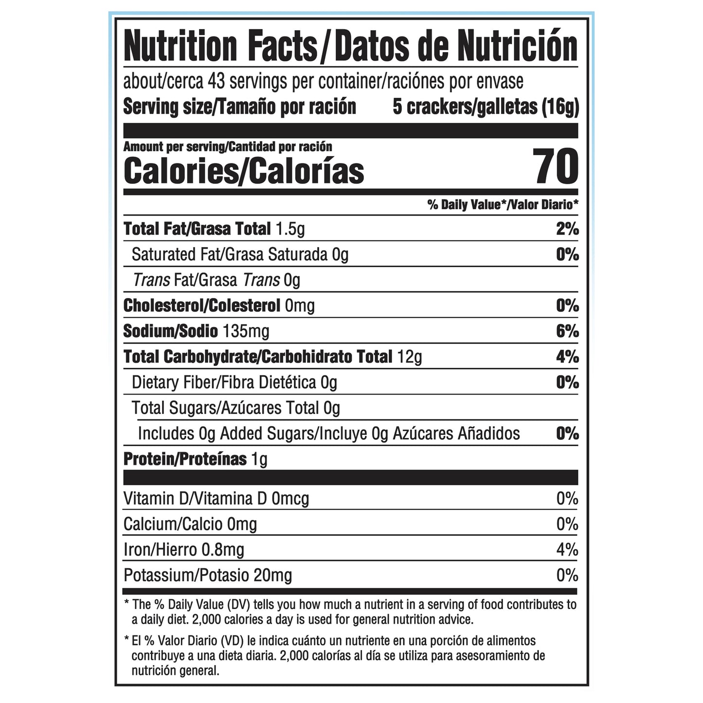 MONDELEZ GLOBAL LLC (SNACKS US) PREMIUM 24Z PREMIUMS SALTINES 6 - 044000044831 BE Update Wave 2 24 O