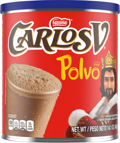 Carlos V Chocolate Flavored Drink Mix 14.1oz (400g) English-Spanish