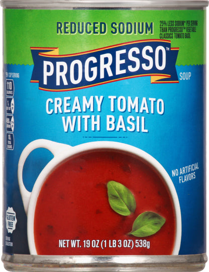 Progresso Reduced Sodium Creamy Tomato with Basil Soup 19 oz
