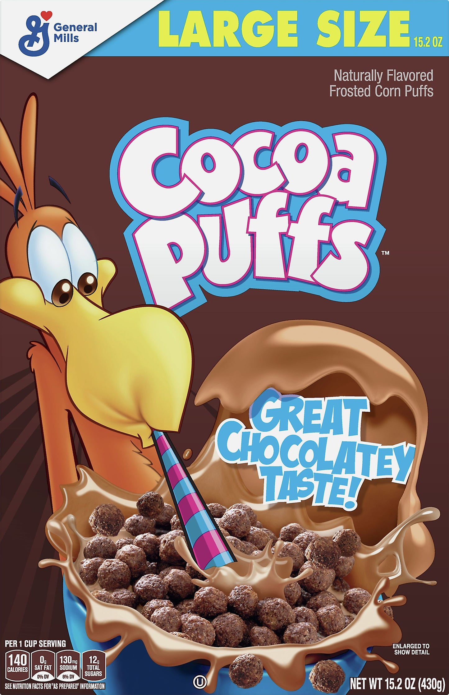 Cocoa Puffs Large Size Frosted Corn Puffs 15.2 oz