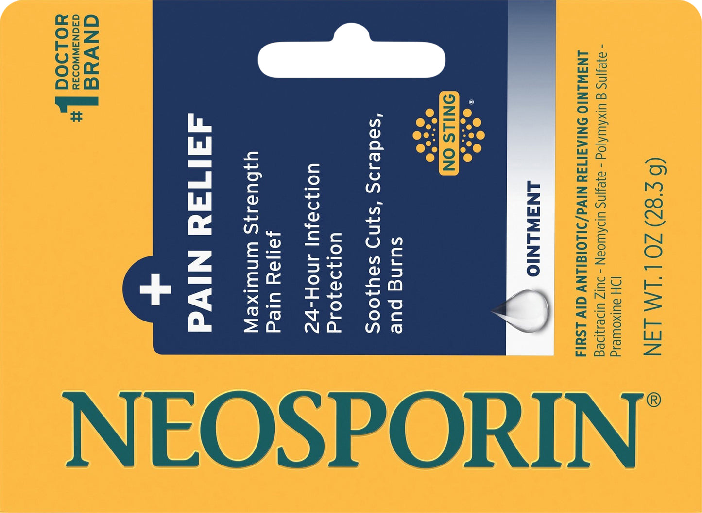 Neosporin + Pain Relief Dual Action Topical Antibiotic Ointment, 1 oz