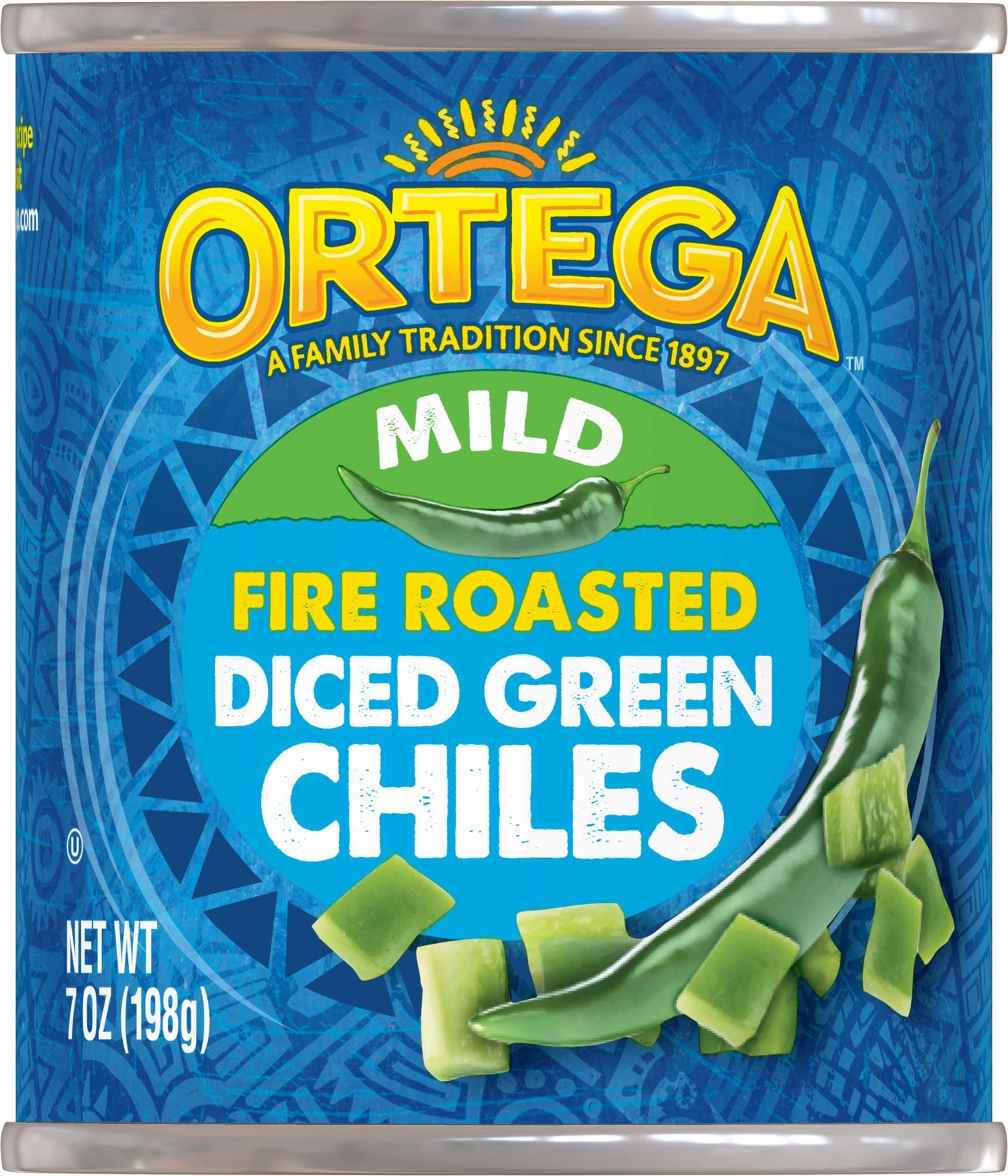 Ortega Diced Mild Fire Roasted Green Chiles 7 oz