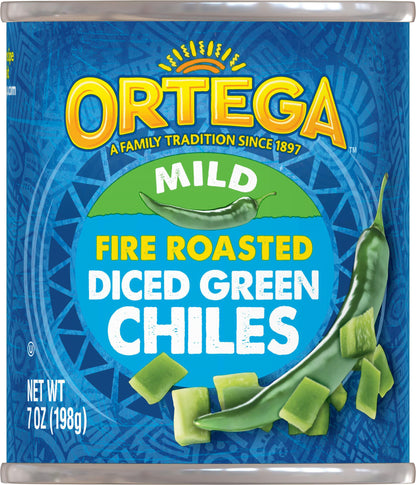 Ortega Diced Mild Fire Roasted Green Chiles 7 oz