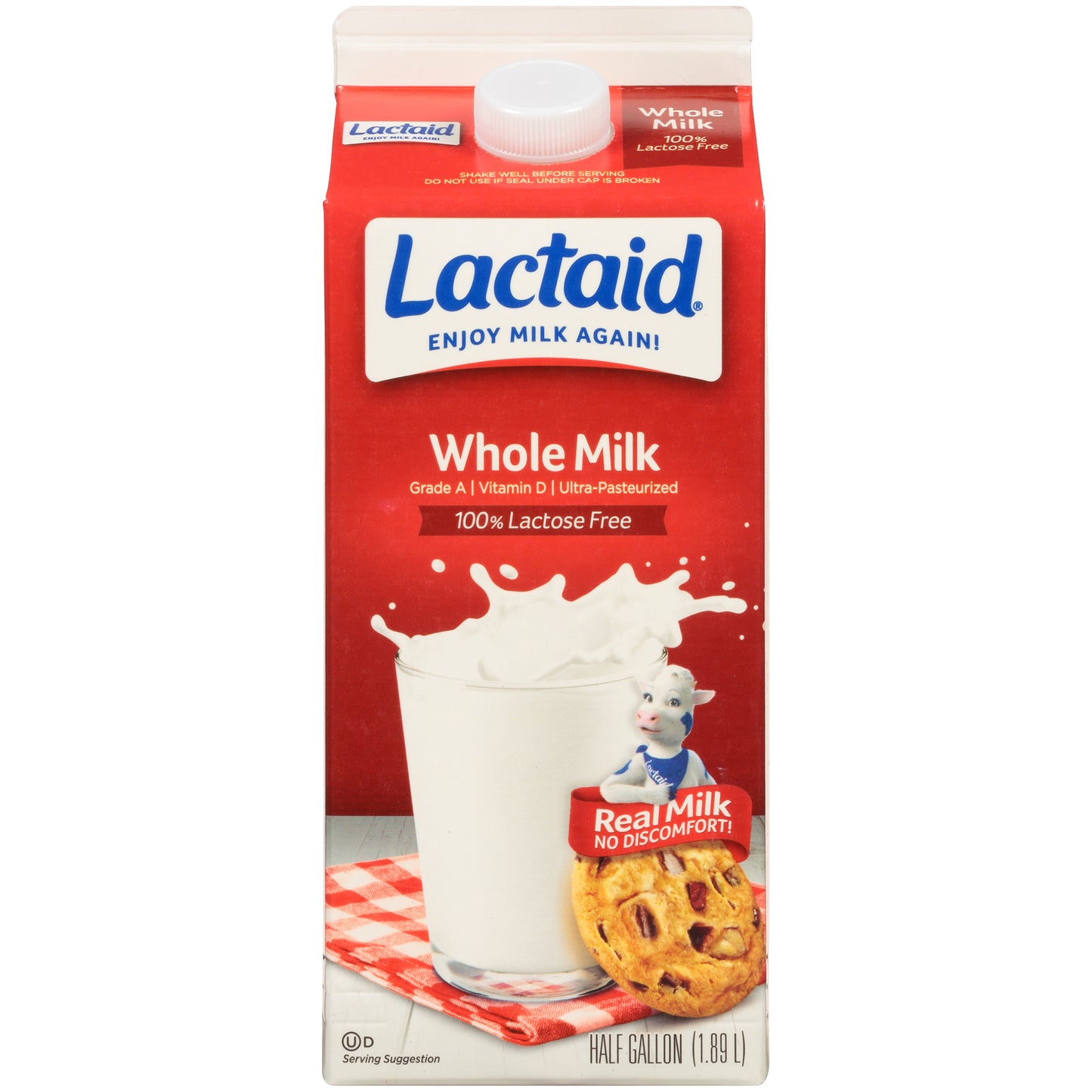 Lactaid® 100% Lactose Free Whole Milk 0.5 gal. Carton