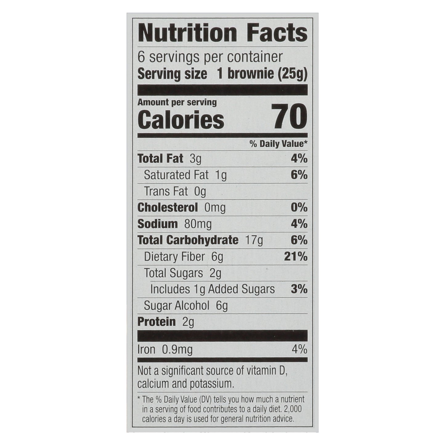 Fiber One Chocolate Fudge Brownies 6 0.89 oz Box 6 ea Box