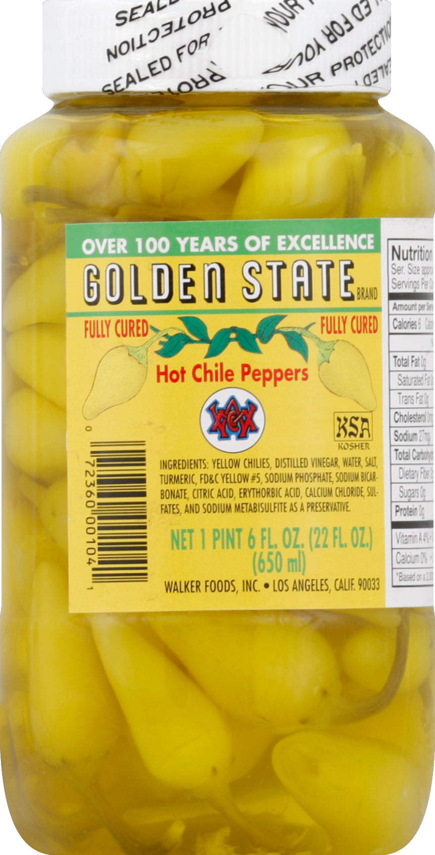 Golden State Hot Chile Peppers 22 oz
