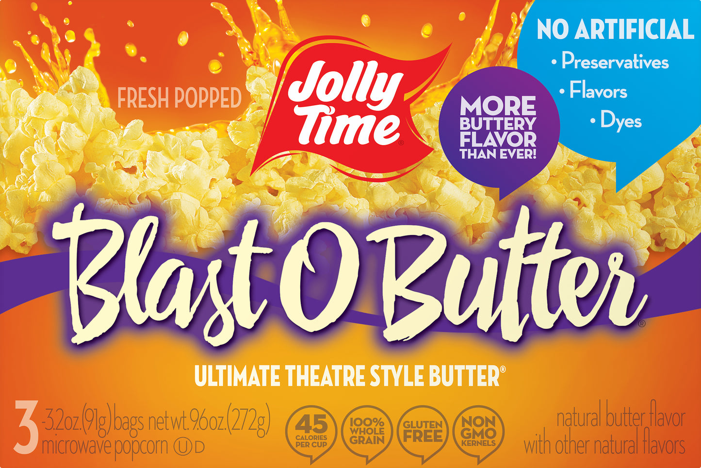 Jolly Time Blast O Butter Popcorn 3 ea
